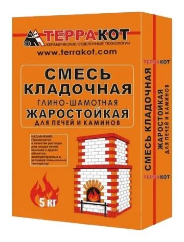 Смесь кладочная огнеупорная "Терракот" Мертель (20 кг) смесь кладочная огнеупорная "терракот" мертель (20 кг)
