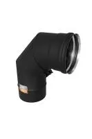 Колено Феррум угол 90° нержавеющее (430/0,8мм) ф150 с ревизией черный  колено феррум угол 90° нержавеющее (430/0,8мм) ф150 с ревизией черный