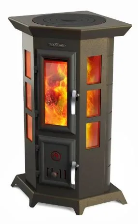 Печь-камин отопительно-варочный ТМФ Статика Квинта черная бронза печь-камин отопительно-варочный тмф статика квинта черная бронза