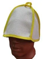 шапка для бани и сауны "нежность", хлопок, (розовый кант), бацькина баня