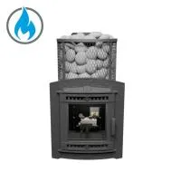 Печь для бани ПроМеталл Атмосфера L сетка нерж. со стеклом + газовая горелка печь для бани прометалл атмосфера l сетка нерж. со стеклом + газовая горелка