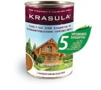 Состав Krasula защитно-тонирующий д/древесины, темный орех, 0,95л,  Норт состав krasula защитно-тонирующий д/древесины, темный орех, 0,95л,  норт
