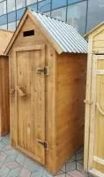 Туалет дачный деревянный 2,1х1х1 м, крыша двухскатная, без стульчака, Банный Перец туалет дачный деревянный 2,1х1х1 м, крыша двухскатная, без стульчака, банный перец