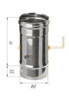 Заслонка Феррум (шибер поворотный) нержавеющая (430/0,8мм), ф200 черный RAL9005 заслонка феррум (шибер поворотный) нержавеющая (430/0,8мм), ф200 черный ral9005
